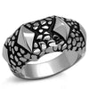 WildKlass Stainless Steel Ring High Polished Men Epoxy Jet-WildKlass Jewelry