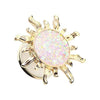 Golden Blazing Sun Opal Glitter Ear Gauge WildKlass Plug-WildKlass Jewelry