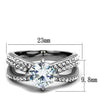 WildKlass Stainless Steel Ring High Polished (no Plating) Women AAA Grade CZ Clear-WildKlass Jewelry