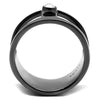 WildKlass Stainless Steel Ring IP Light Black (IP Gun) Men Top Grade Crystal Clear-WildKlass Jewelry