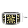 WildKlass Stainless Steel Ring Two-Tone IP Gold Men-WildKlass Jewelry