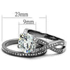WildKlass Stainless Steel Ring High Polished Women AAA Grade CZ Clear-WildKlass Jewelry