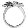 WildKlass Stainless Steel Ring High Polished Women AAA Grade CZ Clear-WildKlass Jewelry