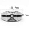 WildKlass Stainless Steel Ring High Polished Men Epoxy Jet-WildKlass Jewelry