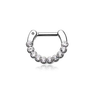 Glistening Multi-Gem WildKlass Septum Clicker-WildKlass Jewelry