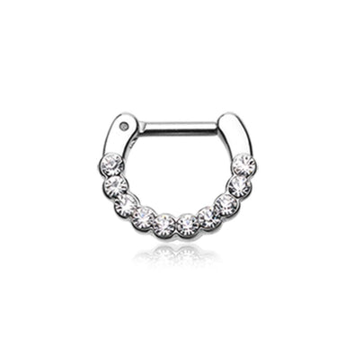 Glistening Multi-Gem WildKlass Septum Clicker-WildKlass Jewelry