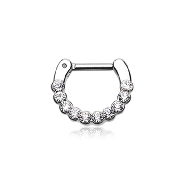Glistening Multi-Gem WildKlass Septum Clicker-WildKlass Jewelry