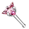 Triangle CZ Top 316L Surgical Steel WildKlass Nose Bone Stud Rings-WildKlass Jewelry