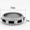 WildKlass Stainless Steel Ring High Polished (no Plating) Women Top Grade Elegant Crystal Jet-WildKlass Jewelry