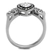 WildKlass Stainless Steel Ring Two-Tone IP Black Women Top Grade Crystal Black Diamond-WildKlass Jewelry