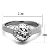 WildKlass Stainless Steel Ring High Polished Women Top Grade Crystal Clear-WildKlass Jewelry