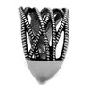 WildKlass Stainless Steel Ring High Polished Men Epoxy Jet-WildKlass Jewelry