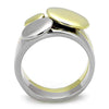 WildKlass Stainless Steel Ring Two-Tone IP Gold Women Circle Top-WildKlass Jewelry