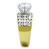 WildKlass Stainless Steel Ring Two-Tone IP Gold Women AAA Grade CZ Clear-WildKlass Jewelry