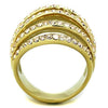 WildKlass Stainless Steel Ring IP Gold Women Top Grade Crystal Light Peach-WildKlass Jewelry