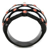 WildKlass Stainless Steel Ring IP Black Women Top Grade Crystal Garnet-WildKlass Jewelry