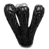 WildKlass Stainless Steel Ring Two-Tone IP Black Unisex-WildKlass Jewelry