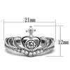 WildKlass Stainless Steel Ring High Polished Women AAA Grade CZ Clear-WildKlass Jewelry