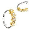 316L Stainless Steel Golden Flowers Seamless WildKlass Circular Ring/Cartilage Earring-WildKlass Jewelry