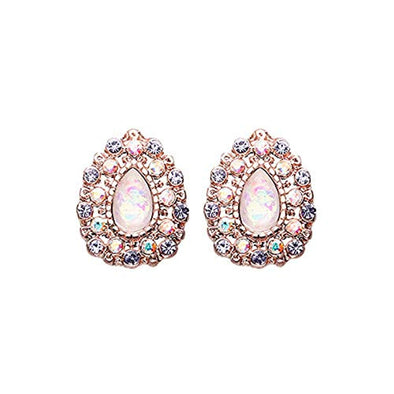 Rose Gold Eirene Opal WildKlass Ear Stud Earrings-WildKlass Jewelry