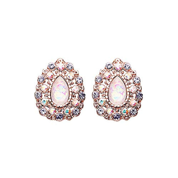 Rose Gold Eirene Opal WildKlass Ear Stud Earrings-WildKlass Jewelry