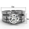 WildKlass Stainless Steel Wedding Ring High Polished (no Plating) Women AAA Grade CZ Clear-WildKlass Jewelry