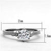 WildKlass Stainless Steel Solitaire Ring High Polished (no Plating) Women AAA Grade CZ Clear-WildKlass Jewelry