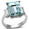 WildKlass Stainless Steel Ring High Polished Women Top Grade Crystal Sea Blue-WildKlass Jewelry