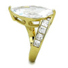 WildKlass Stainless Steel Ring IP Gold Women AAA Grade CZ Clear-WildKlass Jewelry