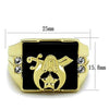 WildKlass Stainless Steel Ring IP Gold Men Synthetic Jet-WildKlass Jewelry