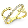 WildKlass Stainless Steel Ring IP Gold Women Top Grade Crystal Clear-WildKlass Jewelry