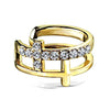 Double Cross CZ Paved Non-Piercing WildKlass Ear Cuff-WildKlass Jewelry