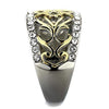 WildKlass Stainless Steel Ring Two-Tone IP Gold Women Top Grade Crystal Clear-WildKlass Jewelry