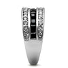 WildKlass Stainless Steel Ring High Polished Women AAA Grade CZ Black Diamond-WildKlass Jewelry