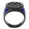 WildKlass Stainless Steel Ring Two Tone IP Light Black (IP Gun) Men Top Grade Crystal Black Diamond-WildKlass Jewelry