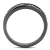 WildKlass Stainless Steel Ring IP Light Black (IP Gun) Women Top Grade Crystal Clear-WildKlass Jewelry