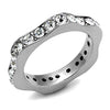 WildKlass Stainless Steel Ring High Polished Women Top Grade Crystal Clear-WildKlass Jewelry