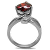 WildKlass Stainless Steel Ring High Polished Women AAA Grade CZ Garnet-WildKlass Jewelry