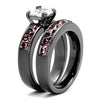 WildKlass Stainless Steel Ring IP Light Black (IP Gun) Women AAA Grade CZ Clear-WildKlass Jewelry