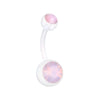 Opal Gem Bio Flexible Shaft Acrylic Ball WildKlass Belly Button Ring-WildKlass Jewelry