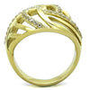 WildKlass Stainless Steel Ring IP Gold Women AAA Grade CZ Clear-WildKlass Jewelry