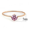 WildKlass Stainless Steel Ring IP Rose Gold Women AAA Grade CZ Rose-WildKlass Jewelry