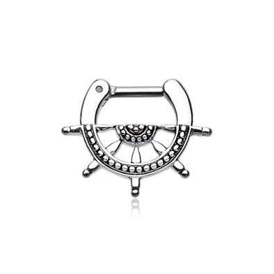 Septum Clicker 14g 16g Classic Nautical Wheel Septum Ring-WildKlass Jewelry