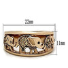 WildKlass Stainless Steel Animal Ring IP Rose Gold Women Top Grade Crystal Citrine Yellow-WildKlass Jewelry
