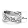 WildKlass Stainless Steel Ring High Polished Women Top Grade Crystal Clear-WildKlass Jewelry