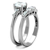 WildKlass Stainless Wedding Steel Ring High Polished (no Plating) Women AAA Grade CZ Clear-WildKlass Jewelry