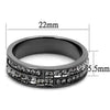 WildKlass Stainless Steel Ring IP Light Black (IP Gun) Women Top Grade Crystal Black Diamond-WildKlass Jewelry