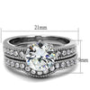 WildKlass Stainless Steel Ring High Polished Women AAA Grade CZ Clear-WildKlass Jewelry