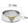 WildKlass Stainless Steel Ring Two-Tone IP Gold Men AAA Grade CZ Clear-WildKlass Jewelry
