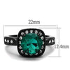WildKlass Stainless Steel Ring IP Black Women Synthetic Blue Zircon-WildKlass Jewelry